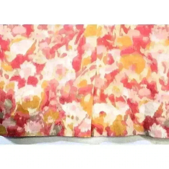 Talbots Pink Yellow A Line Canvas Midi Cotton Blend Lined Skirt Women's Size 16 - Picture 4 of 12